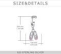 wholesale S925 Sterling Silver Ballet Shoe Pink Crystal Drop Dangle Earrings for Women-0-3