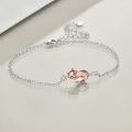 wholesale 925 Sterling Silver Rose Gold Fox Origami Charm Bracelet for Women Girls Gifts-0-3