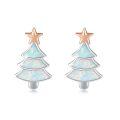 wholesale 925 Sterling Silver White Opal Christmas Tree Stud Earrings for Women Holiday  Ideas-0-0
