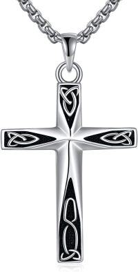 wholesale 925 Sterling Silver 925 Celtic Knot Cross Pendant Necklace  with Black Enamel Accents for Women & Men-Celtic Knot Origami
