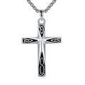 wholesale 925 Sterling Silver 925 Celtic Knot Cross Pendant Necklace  with Black Enamel Accents for Women & Men-0-0