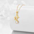 wholesale 14K Gold Opal Teardrop Infinity Love Knot Pendant Necklace for Women Mom Wife Granddaughter Gift 18+2 Chain-0-2