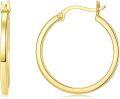 wholesale 14K Gold Round Hoop Earrings for Women - Shiny Polished Lightweight 12-50mm-0-0