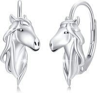 wholesale 925 Sterling Silver Unicorn Hoop Earrings for Women - Hypoallergenic & Adorable -Horse Hoop Earrings #2