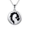 wholesale 925 Sterling Silver Horse Silhouette Pendant Necklace-0-0