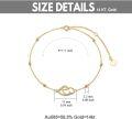 wholesale 14K Gold CZ Infinity Heart Ankle Anklet for Women - Adjustable Size-0-5