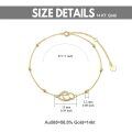 wholesale 14k Gold Heart Zircon Anklet Dainty Beaded Ball Chain Foot Jewelry For Women-0-5