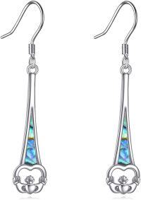 wholesale 925 Sterling Silver Claddagh Earrings for Women, Irish Jewelry Gift with Dangle Design, Hypoallergenic Nickel-Free Love Loyalty Friendship Symbol-claddagh