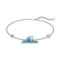 wholesale 925 Sterling Silver Mountain Charm Bracelet Wholesale With Turquoise And Moonstone-0-0