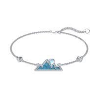 wholesale 925 Sterling Silver Mountain Charm Bracelet Wholesale With Turquoise And Moonstone-2-Mountain