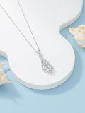 wholesale 925 Sterling Silver 14K Gold Plated Round Cut Moissanite Celtic Knot Pendant Necklace for Women-0-3