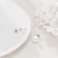 wholesale 925 Sterling Silver 8mm White Freshwater Cultured Pearl Stud Earrings  for Women-0-2