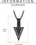 wholesale 925 Sterling Silver Black Enamel Norse Rune Arrowhead Pendant Necklace for Men-0-5