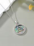 wholesale 925 Sterling Silver Abalone Shell Celtic Knot Pendant Necklace s for Women-0-2