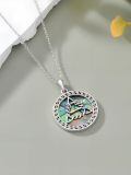 wholesale 925 Sterling Silver Abalone Shell Celtic Knot Pendant Necklace s for Women-0-2