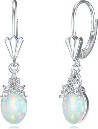wholesale 925 Sterling Silver Crystal Teardrop Dangle Earrings Valentine s Birthday Gifts for Her-A 14-Opal