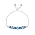 wholesale 925 Sterling Silver Green Stone Sliding Bracelet Wholesale With Adjustable Chain-0-0