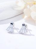 wholesale 925 Sterling Silver Badminton Shuttlecock Stud Earrings for Women and Men-0-1