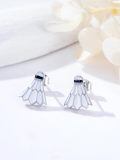 wholesale 925 Sterling Silver Badminton Shuttlecock Stud Earrings for Women and Men-0-1