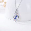 wholesale 925 Sterling Silver Twisted Pendant With Purple Stones-0-47
