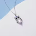 TOUPOP 925 Sterling Silver Filigree Owl Pendant Necklace Jewelry Christmas Gifts For Women-0-4