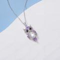TOUPOP 925 Sterling Silver Filigree Owl Pendant Necklace Jewelry Christmas Gifts For Women-0-4
