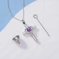 TOUPOP Sterling Silver Birthstone Cross Urn Necklace For Ashes Memorial Keepsake-0-1