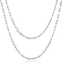 wholesale Sterling Silver Mirror Chain Dainty Necklace 16 20 for Women-20inch 3-silver
