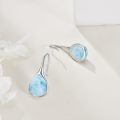 wholesale 925 Sterling Silver Turquoise Teardrop Threader Earrings for Women - Long Dangle Pierced Jewelry-0-15