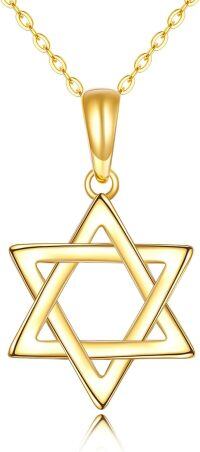 wholesale 14K Gold Star of David Hexagram Pendant Necklace for Women-04-Star of David Necklace-3