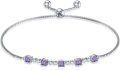 wholesale TOUPOP Bracelet For Women Sterling Silver Classic Birthstone Tennis Bracelet With Fashion Jewelry Gifts For Women Teen Girls Friend Birthday | Adjustable Silder (a-06-june-alexandrite) -0-0