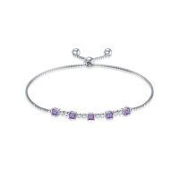TOUPOP Sterling Silver Alexandrite Adjustable Tennis Bracelet-undefined