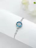 TOUPOP Sterling Silver Blue Crystal Celtic Knot Compass Bracelet Anklet Jewelry Gifts-0-3