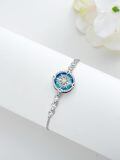 TOUPOP Sterling Silver Blue Crystal Celtic Knot Compass Bracelet Anklet Jewelry Gifts-0-3