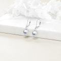 wholesale 925 Sterling Silver White Round Freshwater Cultured Pearl Leverback Drop Earrings for Women-0-2