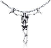 wholesale 925 Sterling Silver Ghost Pumpkin Cat Skeleton Pendant Necklace-Skull