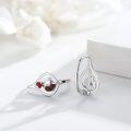 wholesale 925 Sterling Silver Heart-Shaped Bird Leverback Earrings-0-1