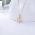 wholesale 14K Gold Round Cut Moissanite Pendant Necklaces for Women - Infinity Style with Cubic Zirconia Accents (Length: 32cm/16in)-0-3