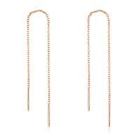 wholesale 925 Sterling Silver Long Chain Earrings-Pink 4.0 Inches