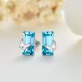 TOUPOP Sterling Silver Blue Crystal Butterfly Stud Earrings-0-4