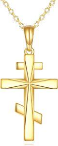 wholesale 14K Gold Small Cross Pendant Necklaces for Women - Minimalist Religious s-0-0
