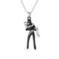 wholesale 925 Sterling Silver Black and White Angel Hug Pendant Necklaces for Women Valentines Gifts-0-0
