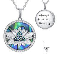 wholesale TOUPOP Urn Necklace For Ashes Sterling Silver Abalone Shell Cremation Jewelry For Ashes Jewelry Gifts For Nature Lovers Keepsake Memorial Jewelry For Women -style_name:13-Lotus-Celtic