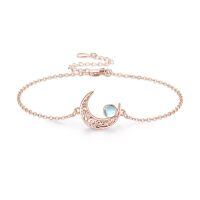 wholesale 925 Sterling Silver Moonstone Birthstone Moon Bracelet Butterfly Dragonfly Celtic Jewelry for Women-Moonstone-Rose Gold