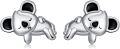 wholesale 925 Sterling Silver Cute Koala Animal Stud Earrings for Women Mothers Day Gift-0-0