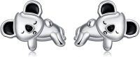 wholesale 925 Sterling Silver Cute Koala Animal Stud Earrings for Women Mothers Day Gift-Koala Earrings
