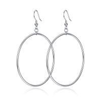 wholesale Gold Sterling Silver Rose Gold Plated Large Hoop Drop Earrings 40 mm-80mm silver