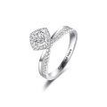 TOUPOP 18K White Gold Plated Moissanite D VVS1 Lab Diamond Ring-0-0