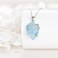wholesale 925 Sterling Silver Natural Turquoise Gemstone Pendant Necklace with Chain for Women-0-10