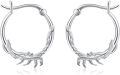 wholesale 925 Sterling Silver Deer Antler Hoop Earrings - Adorable  for Her-0-0